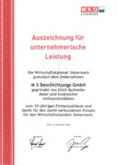Jubiläumsurkunde der M S Beschichtungs GmbH