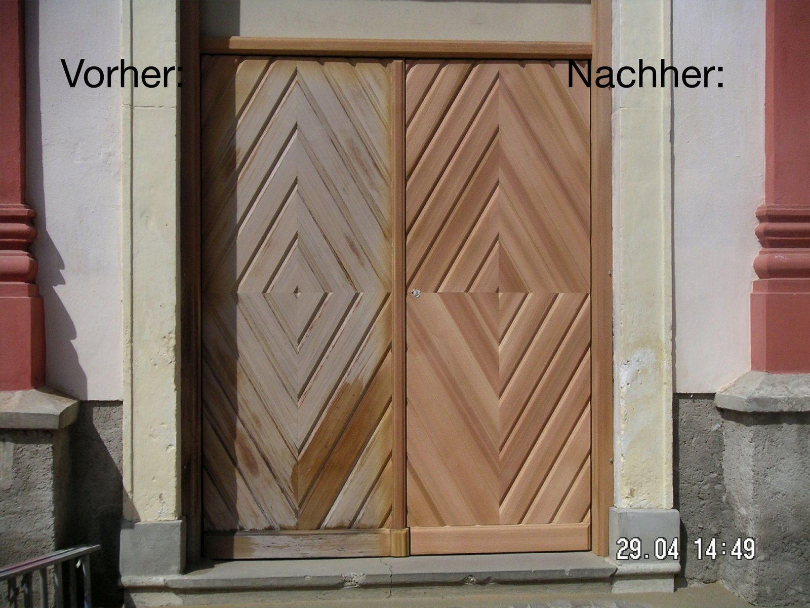 Holz-Sandstrahlung durchgeführt von der M S Beschichtungs GmbH